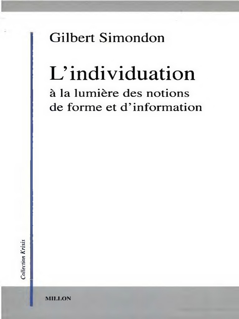 Individuação coletiva e transindividual em Simondon (2005 [1958])